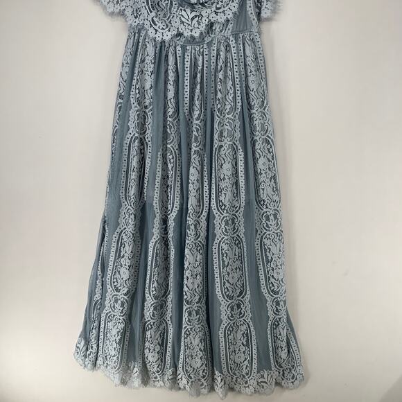 Elegant Blue Lace Women Dress - Picture 10 of 12